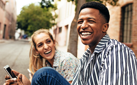 Happy young friends
